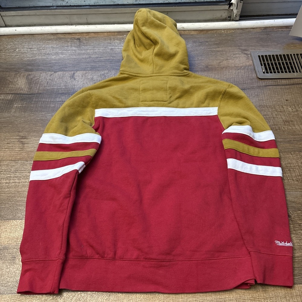 San Francisco 49ers Mitchell And Ness Throwbacks Coach Script Hoodie Size Medium - Picture 8 of 8